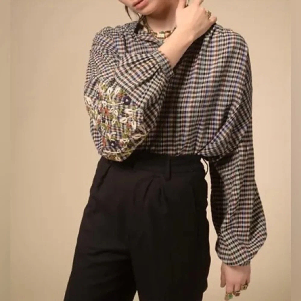 Elegant Checkered Women's Top